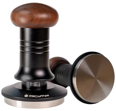 MiiCoffee Espresso-Kaffeestampfer 58,5 mm, ebener Kaffeestampfer für 58-mm-Siebträger, einstellbare Tiefe (58.5 mm – Flache Basis)