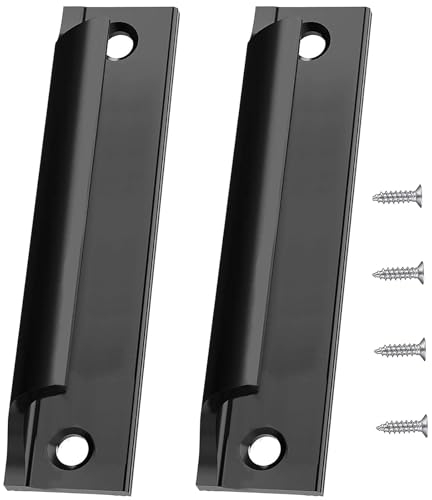 SHIQUAN Maniglia per Porta Scorrevole,Cassetto Curvo Maniglia Pull, 2 pezzi Maniglia per Porta del Balcone,Con viti adatte per portefinestre,porte scorrevoli, finestre (Nero)