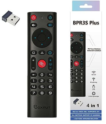 BOXPUT BT Fernbedienung mit Air Mouse & Gyroskop, Sprachfernbedienung Wireless Remote Control, 2.4G Universalfernbedienung Remote Controller für Android TV Box, Smart TV