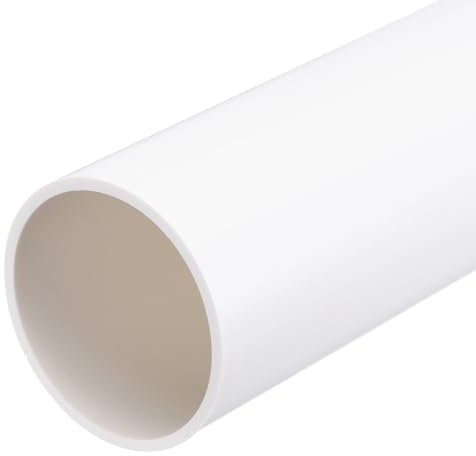 QUARKZMAN Tube Rigide en PVC Tube Rond 46mm ID 50mm OD 20cm Longueur Blanc pour Conduite d'Eau, Artisanat, Manchon de Câble