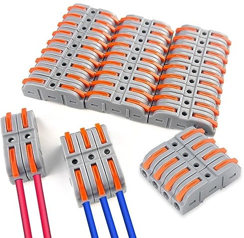 Gentpovth 36 Pezzi Connettori Elettrici a Bilaterale con Leva, Morsetti di connessione Compact, per Cavi Combinabili Liberamente,max 4 mm², pour tous les types de conducteur