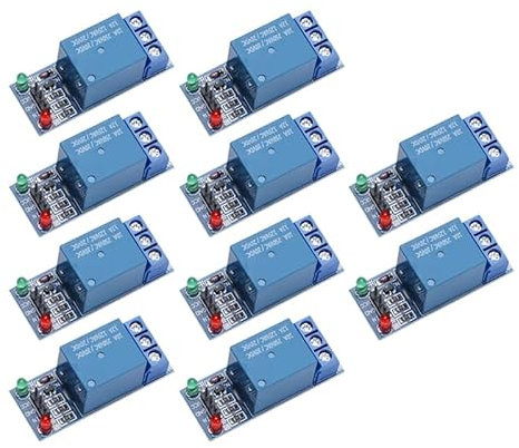 GERUI 10 stück 5V 1-Kanal Relaismodul Bord Schild Low Level Trigger für PIC AVR DSP ARM MCU Kompatibel mit Arduino und Raspberry Pi, mit Ampeln Anzeige