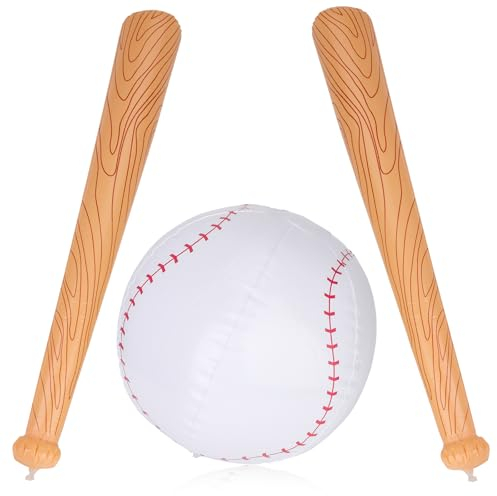 NQEUEPN 3pz Set di Mazza & Baseball Gonfiabile, Set da Baseball per Piscina Incluso 2 Mazza Gonfiabile e Baseball Gonfiabile Bomboniere per Giochi Sportivi per Feste Compleanno in Piscina in Spiaggia
