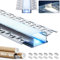 LASLUX 6 x LED Aluminium Profil 2m (12m) Led Trockenbau Profil led fliesenprofil für als 20 mm oder Dual Led Streifen Leisten with Milchig Weißer Abdeckung Endkappen - 64,2x 13,8 mm