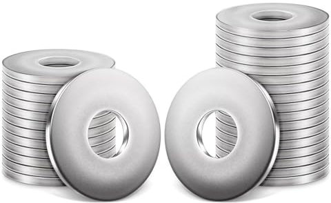 50 Piezas M6 Arandelas Planas, Arandelas de cuerpo de acero inoxidable A2 V2A,Grandes Arandelas de Bloqueo,Juego De Anillo De Sellado Plano para Tornillos Pernos Sujetadores Fontanería
