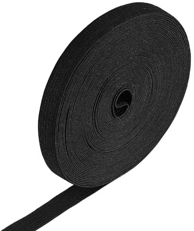 JIYIN 10 Meter Gummiband, Breite 12mm Gummibänder Nähen Gummilitze Elastisches zum Nähe Gummizugband Für Hosenbund DIY Handwerk(Weiß)