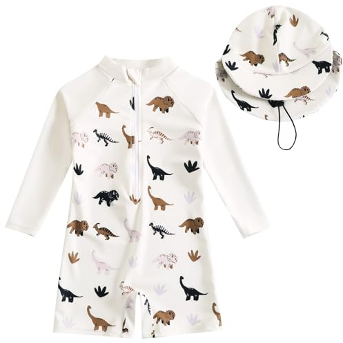 Happy Cherry Maillot de Bain Rash Guard Unisexe pour Enfants Bébé Maillots de Bain Une Pièce Mignon avec Dessins Animés Garçon Confortable et Respirant pour Les Vacances à la mer 0-3 Ans