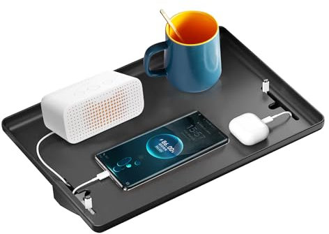 Luckwaii Table de Chevet pour Lit Superposé & Haut,Étagère à Plateau Support Tablette Lit Mezzanine avec Guide Câble,Organisateur Plateau a Clipser Clip-on pour Décoration Chambre Universitaire(Noir)
