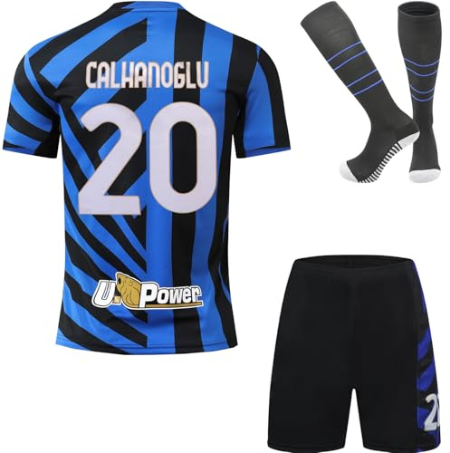 metekoc Calhanoglu 2024/2025 Heim #20 Football Fußball Kinder Trikot Shorts Socken Fußballbekleidung Geschenk Set Jugendgrößen