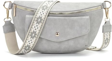 Atgbiem Banane Femme Petit Sac Bandoulière & Sac à Main 12 Couleurs (Gris) Cadeau Anniversaire Idéal pour Femme