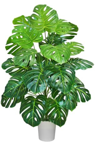 Natligard Kunstpflanze Künstliche Pflanzen, 103 cm hoch, 24 Blätter, tropische Palme, künstliche Monstera deliciosa im Topf, Kunstpflanzen Groß, geeignet für die Wohnzimmer Badezimmer Schlafzimmer Dko