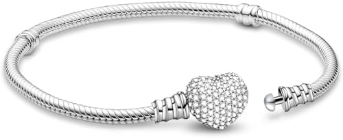 APUUESN Moments Me Serie Sterling Silber Charm-Armband mit Logogravur,Längen