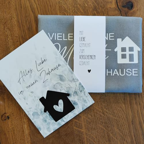Generisch Geschenkset zum Einzug – Geschirrtuch & Karte I Einweihungsgeschenk Wohnung I Einzugsgeschenk I Richtfest
