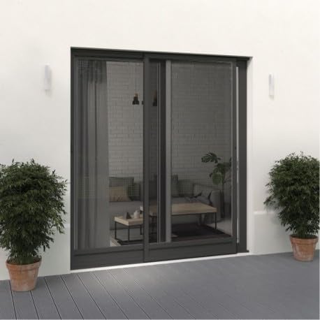 Moustiquaire coulissante alu H 240 cm x L 300 cm Gris