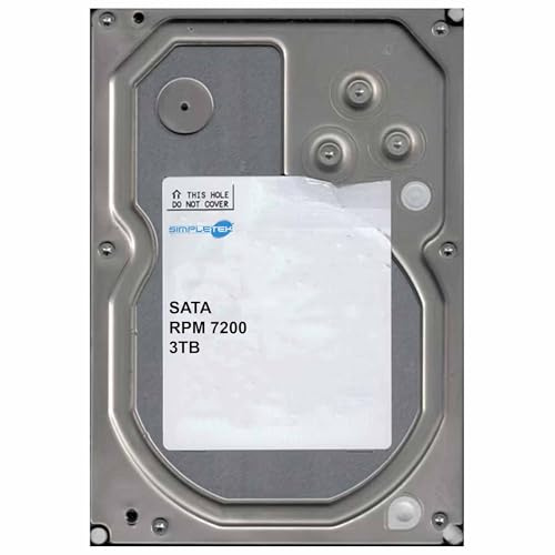 SIMPLETEK - Interne 3,5 HDD mit 3TB | SATA III - 7200RPM - 64MB Cache | Festplatte für NAS, PC, Server und Desktop (Generalüberholt)