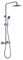 Columna de ducha extralarga MOL con grifo termostático y tubo redondo extensible de 100 a 150 cm. ideal con bañera. Rociador y ducha de mano cuadrados. Acabados cromo. Repuestos garantizados