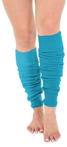 Crazy Chick® Deluxe Luxurious Ladies 80's Plain Ribbed Leg Warmers Legwarmers 12 Color TU TU (Turquoise)