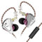 KZ ZSX 5BA + 1DD 6 Driver Híbrido en la Oreja los Auriculares de Alta fidelidad con Placa Frontal de aleación de Zinc, Cable Desmontable de 0,75 mm y 2 Pines