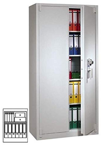 Müller Safe BS 810 Stahlbüroschrank, Mechanisches Kombinationsschloss ZKS anstatt des Doppelbartschlosses, H74xB54xT55 cm, 58 kg