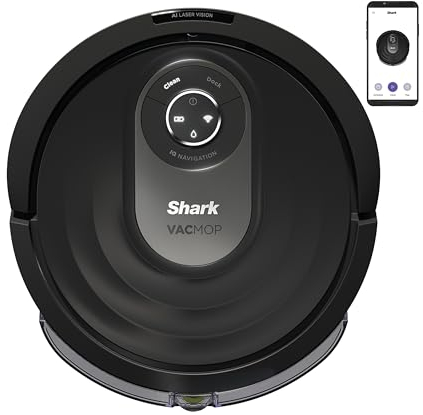 Shark Robot aspirador AI Robot VacMop (RV2001WDEU), robot aspirador y mopa, mopa sónica, Anti Hair Wrap, alfombras y suelos duros, app wifi, pelo de mascotas