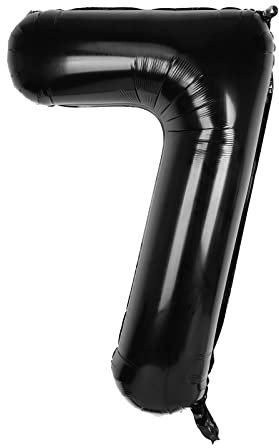 40 Inch Black Foil Balloon Number 7, Large Numbers Balloon 0-9, Helium Balloons Numbers for Girls Boys Birthday Decoration/Anniversary Decoration/New Year's Eve Decoration (Black #7)