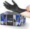 Hand-E Touch Black Nitrile Disposable Gloves Large, 50 Count - BBQ, Tattoo, Hair Dye, Cooking, Mechanic Gloves - Powder and Latex Free - Tattoo Supplies