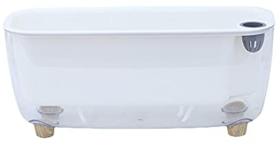 BELUAPI Pots à arrosage automatique, pot de fleurs rectangulaire en plastique transparent avec corde en coton auto-absorbant pour violettes africaines, orchidées 3.5x10.6x5.1''