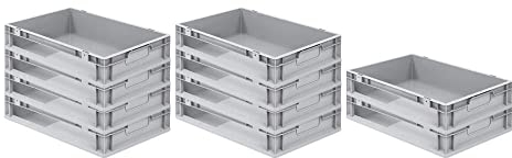 SparSet 10x Eurobox NextGen Store | HxBxT 12x40x60cm | 23 Liter | Seite offen | Eurobehälter, Transportbox, Transportbehälter, Stapelbehälter