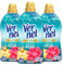 Vernel Suavizante concentrado Aromatherapy - Fragancia de Maldivas para lavadora de colada perfumada y prendas suaves y esponjosas - 3 botellas de 1,15 litros