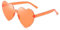 YOJUED Herz Sonnenbrille Randlose Candy Color Herzbrille für Damen Mädchen Love Heart Shape Sunglasses (Orange)