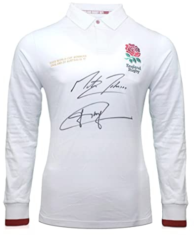 Exclusive Memorabilia England-Rugby-Trikot, signiert von Jonny Wilkinson und Martin Johnson