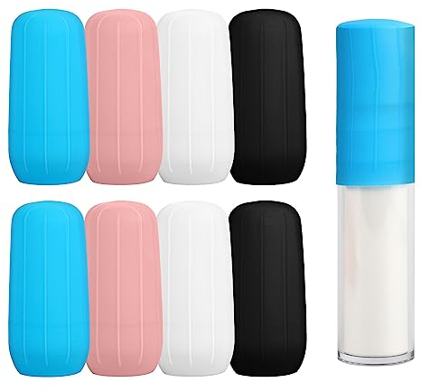 Runmeihe 8PCS Elastic Sleeves for Leak Proofing, Reusable Silicone Locks Proof Bottle Covers in Luggage Toiletry Container, Silicone Sleeve Covers for Travel Toiletries Accessory
