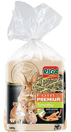 RIGA - Premium Timothy hö - en morot - kompletterande gnagarmat - perfekt för tandslitage - opressat, soltorkat hö - främjar matsmältning - 500 g
