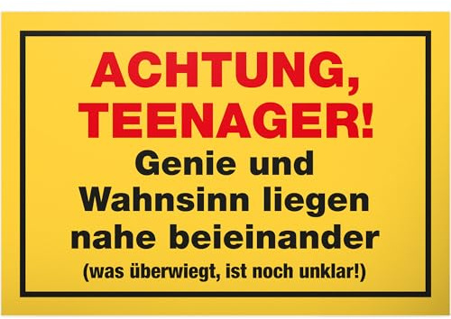 DankeDir! Teenager - Kunststoff Schild 30 x 20 cm - Geschenkidee Teenie Spruch Zimmer Türschild Jungen & Mädchen Jugendzimmer - Dekoration Deko Geschenk Idee Jugendliche Tür Deko Geburtstag