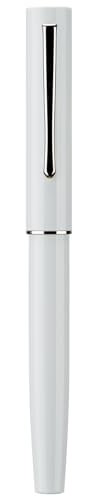 Hongdian C2 Fountain Pen Fine Soft Nib, Pearl White & Classic Retro Design Metal Pen with Ink Converter