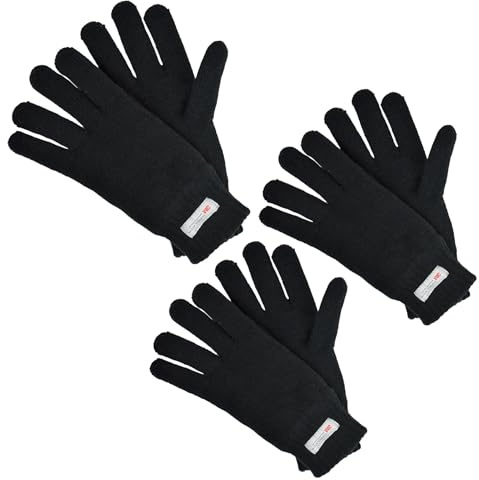 A2Z Mens Gloves Thermal Warm Winter Thinsulate Knitted Gloves Full Fingers Fuzzy Stretchy Snow Knit Mittens Men Walking Riding Driving Warm Gloves One Size Fits All
