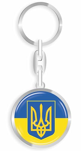 daged Ukraine Schlüsselanhänger Metall Schlüsselring 3D Effekt + Aufkleber - RD