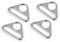 4 Metall Triangel-Ringe mit Steg Durchzug 25x5mm für Gurtband Taschenherstellung Variantenwahl, Farbe:silber, Größe:A 31x2x2.5 mm | I 25x5 mm