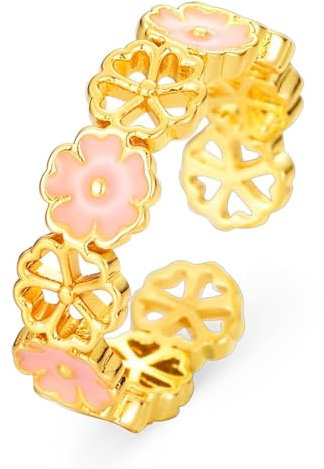 JEYORZY 1 Pièces Bague Femme Acier Inoxydable Bague or Femme, Bague Ensembles de Bagues Réglables en Or 14K avec Dôme épais Tressé et Torsadé à la Mode Idéales pour les Articulations et le Pouce
