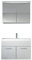 Badezimmer Badmöbel Set Paso 02 80cm Waschbecken Weiß Hochglanz - Unterschrank Schrank Waschbecken Spiegelschrank Schrank