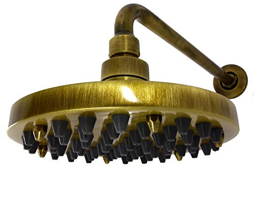 Regenbrause Regendusche Kopfbrause Ø 15 cm mit Wandarm 30 cm Messing Altmessing