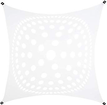 PSYWORK Schwarzlicht Segel Spandex | Mandala Dots | Weiß | 3 x 3m | UV-aktiv | Leuchtend | Wandtuch Wandbehang Stoff Neon Deko Party Tuch Tapestry Poster PSY Goa