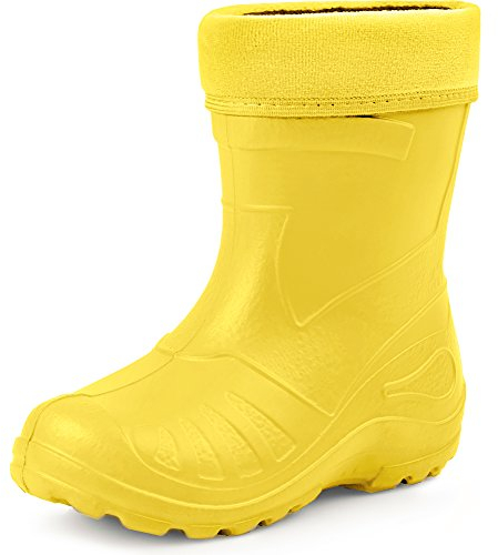 Ladeheid Gummistiefel Kinder federleichte und wasserdichte Eva Thermo Regenstiefel Gummistiefel gefüttert KL050 (Sonnig, 23 EU)