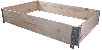 BigDean Palettenrahmen Aufsetzrahmen Stapelrahmen Europalette LxBxH ca. 120x80x19,5 cm Holzrahmen Palettenaufsatz Industrie Warenfluss