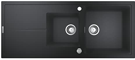 Grohe K400 Kompositspüle mit Abtropffläche granit schwarz 31643AP0 116 x 50 cm