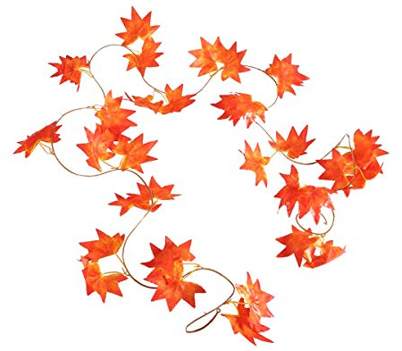 2 Stücke Herbstgirlande mit Ahorn Blättern Tischdeko künstlich Fensterdeko
