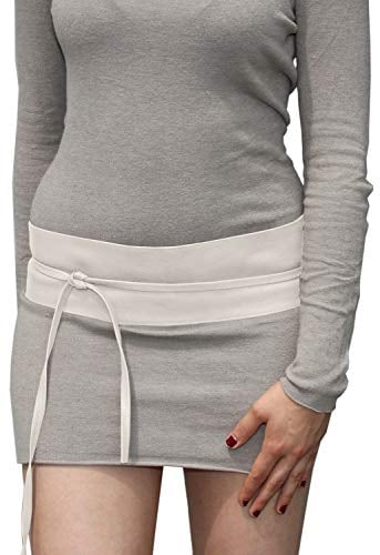 Best Emilie Damen Wickelgürtel in Lederoptik - vielen Farben - Hüftgürtel Taillengürtel Damen Gürtel - Einheitsgröße - Weiß