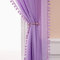 MIULEE Vorhänge mit Pompons-Wunderschöne Pompon Gardinen für Kinderzimmer Mädchen, Mädchenzimmer, Lila Transparent Gardinen mit Ösen, Schlafzimmer Wohnzimmer Vorhang mit Bommeln, 2X H 225 X B 140cm