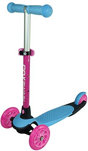 Cox Swain 3 Wheels Verstellbarer Kinderscooter YATHO, Leuchtrollen, Color: Blue