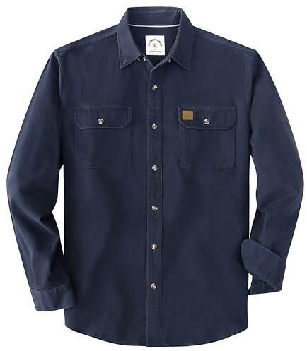 Dubinik® 8.8 oz Jeanshemden Herren Langarm Freizeithemden für Männer Knöpfe | Baumwolle, Warm, Freizeit, Casual, Doppeltasche, Regular Fit, Workwear, Cowboystil, Geeignet für Arbeit, Alltag, Winter